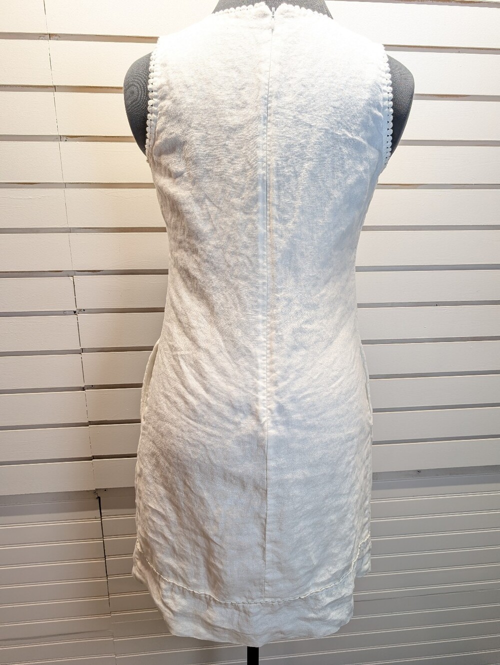 Boden White Sleeveless V-Neck Summer Dress - Picture 7 of 10